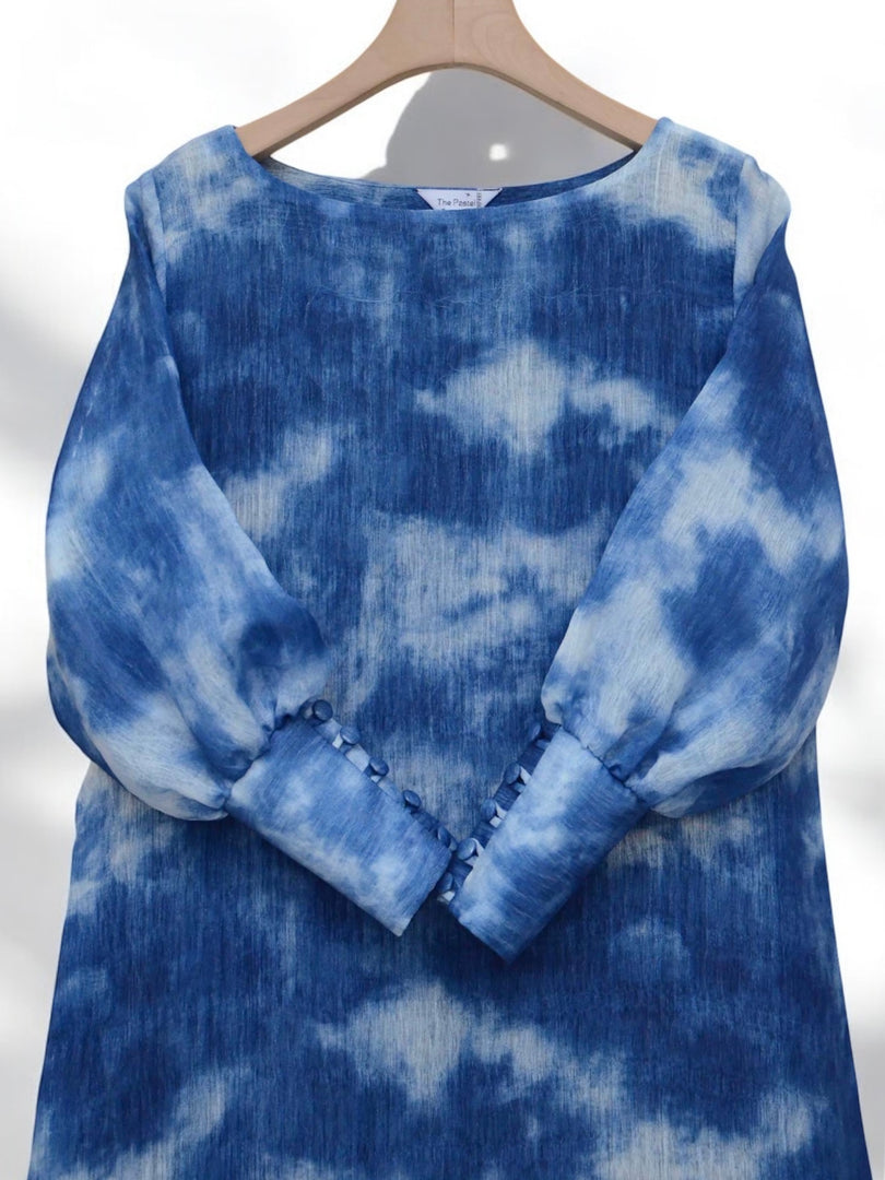 Blue sky Double Chiffon Dress