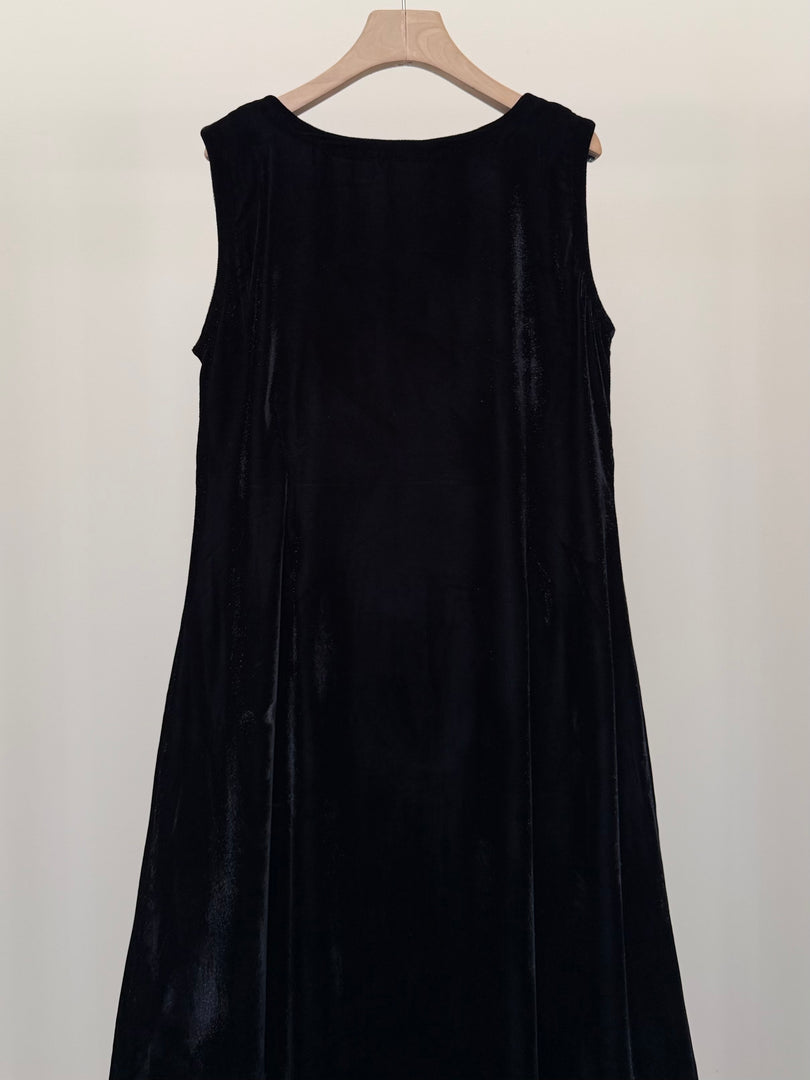 Black glitter velvet dress