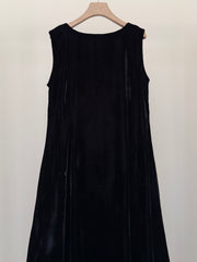 Black glitter velvet dress
