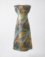 Load image into Gallery viewer, Green Multicolour Jacquard Dress
