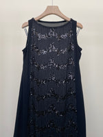 Load image into Gallery viewer, Black Crepe and Sequins Dress