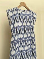 Load image into Gallery viewer, Ikat Blue Crepe Dress
