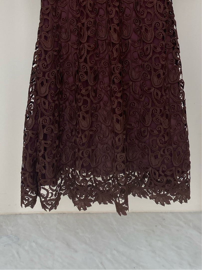 Heavy Brown floral lace