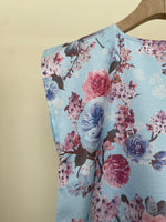 Load image into Gallery viewer, Light blue floral jacquard dress
