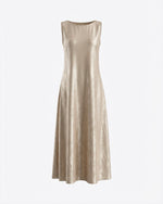 Load image into Gallery viewer, Beige shimmer Crepe Dress