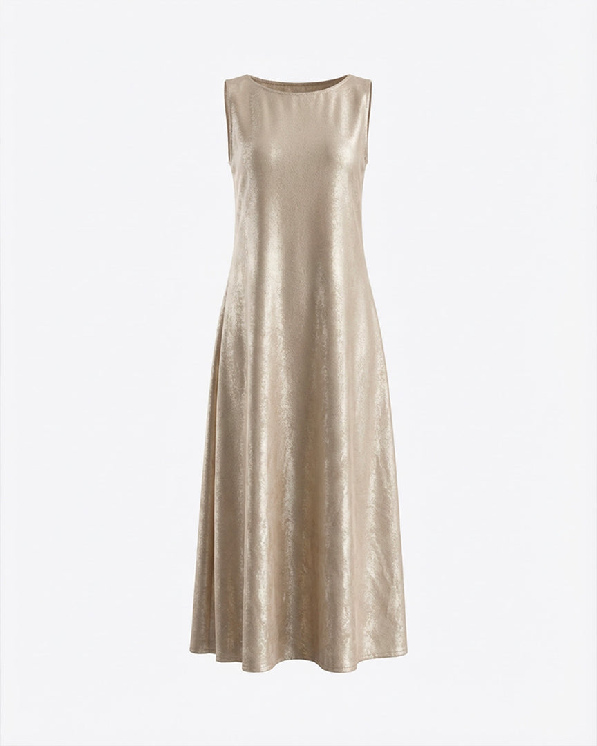 Beige shimmer Crepe Dress