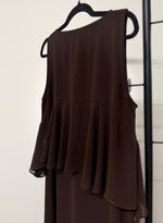 Load image into Gallery viewer, Brown Chiffon Ruffle Dress