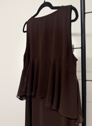 Brown Ruffle Dress