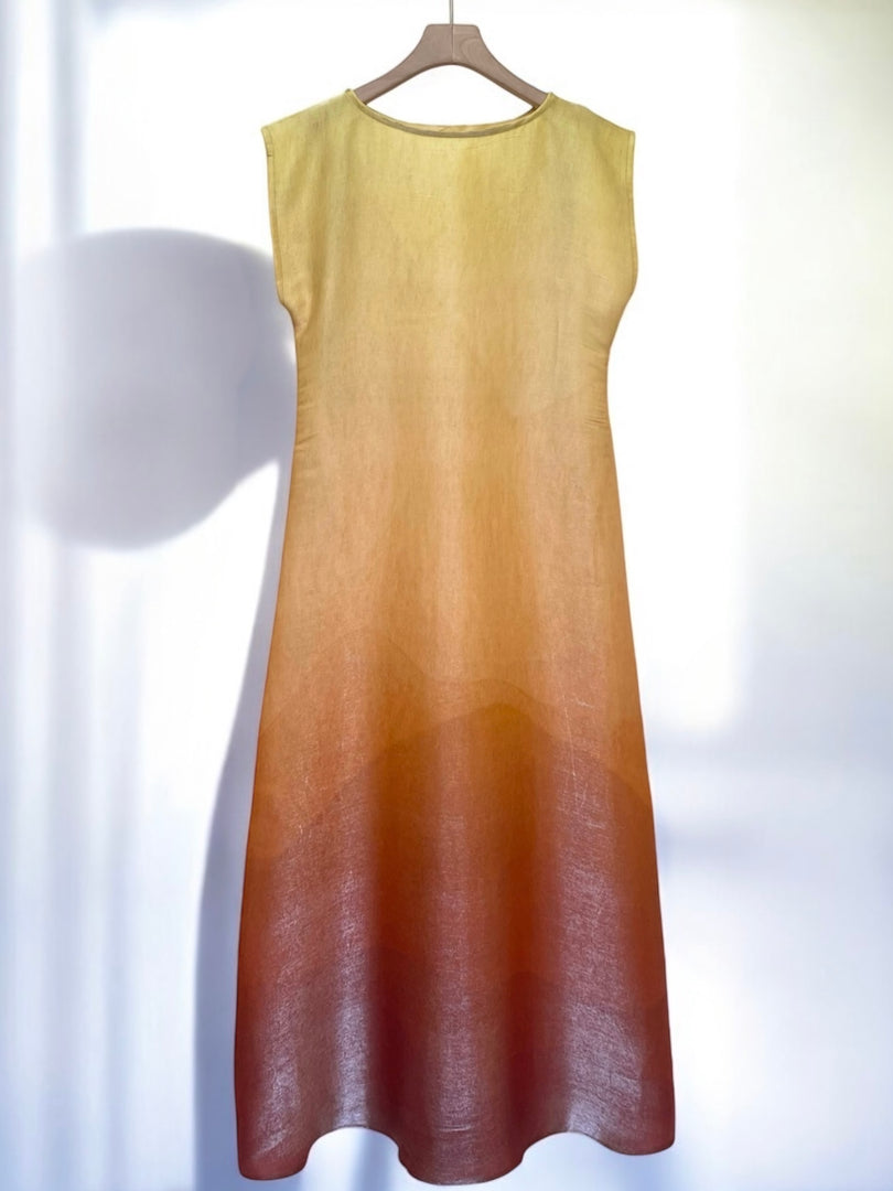 Orange Fade Rayon Dress