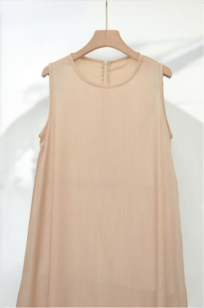 Beige Crepe Dress