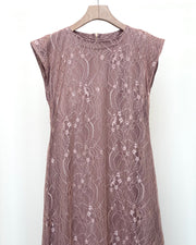 Brown Floral Lace Dress