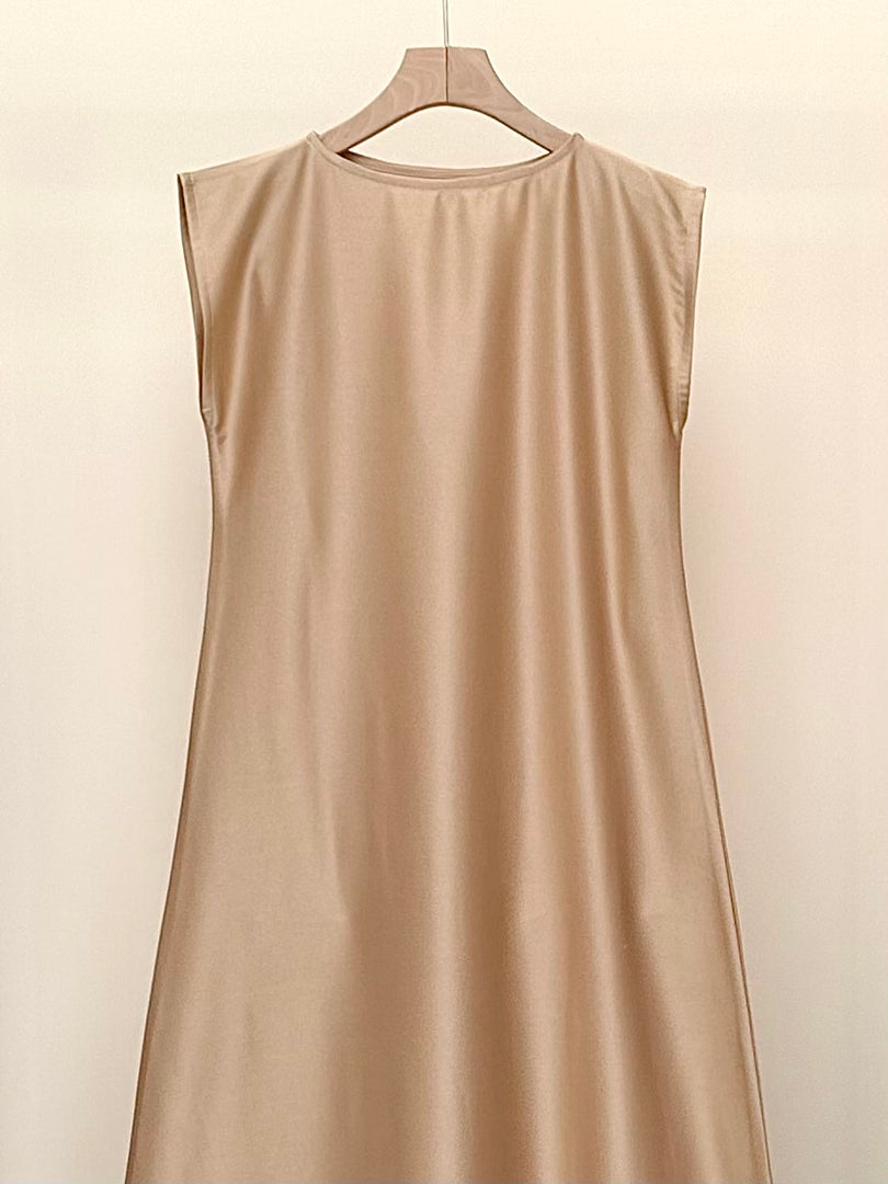 Gold beige Crepe Dress