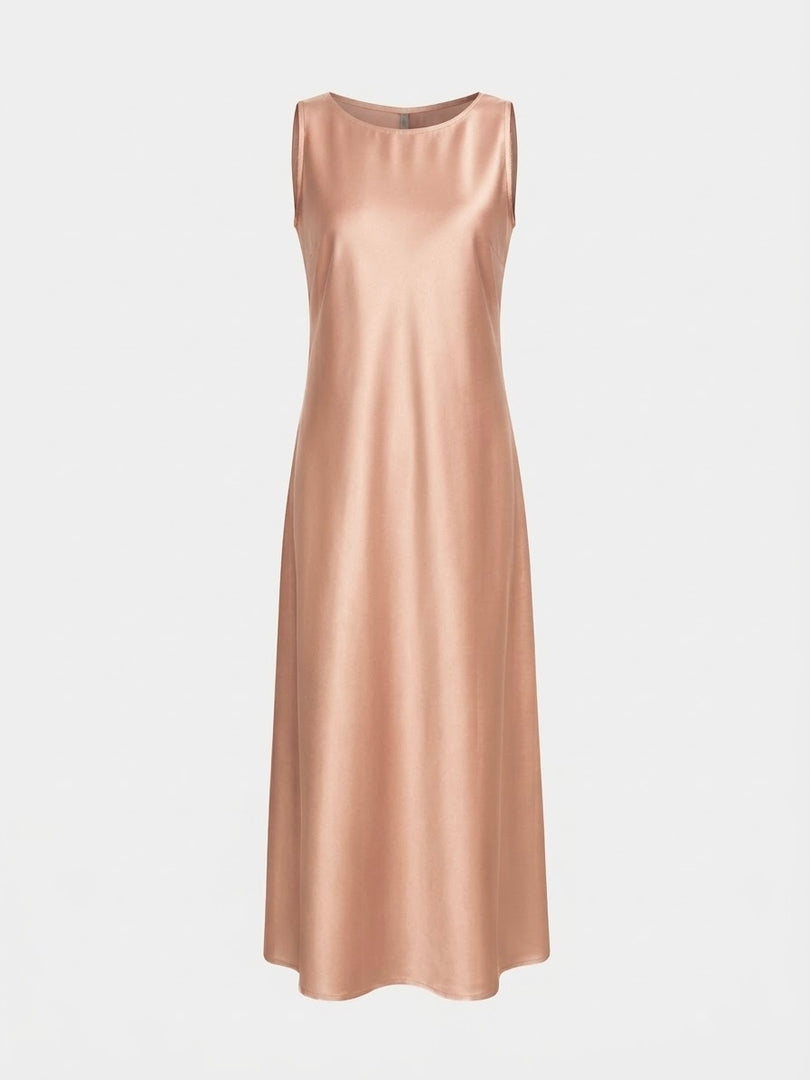 Nude Shiny Crepe Dress