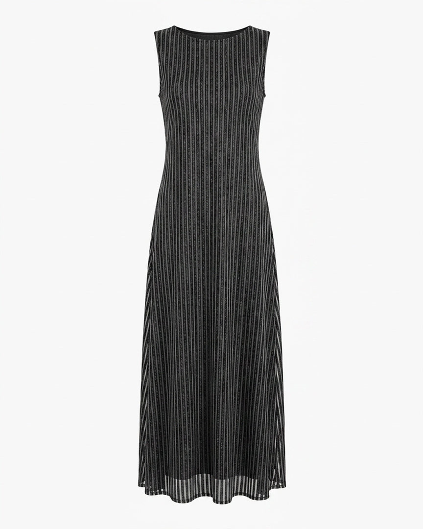 Black Shimmer Stripes Dress