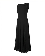 Flared Crepe Lace Dress