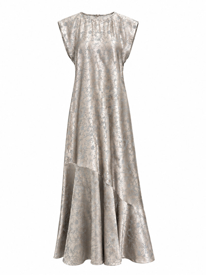 Dark Beige Curved Seam Dress