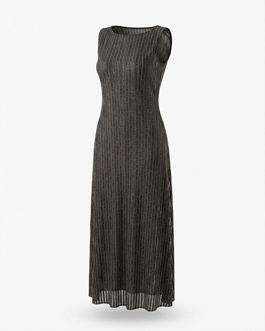 Black Shimmer Stripes Dress