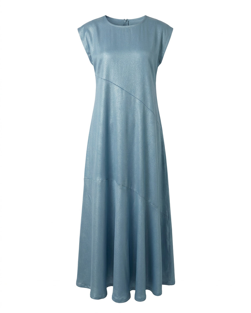 Light Blue Curved Seam Dress