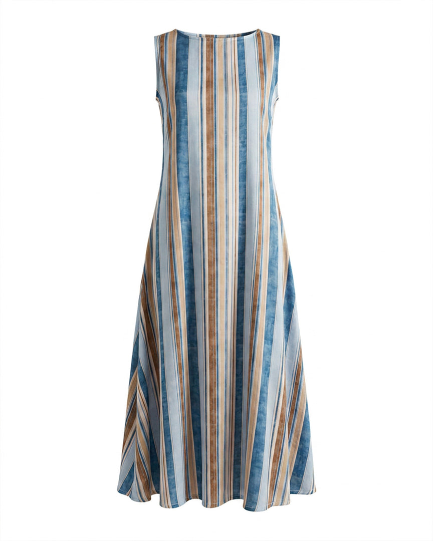 Blue Satin Rayon Dress