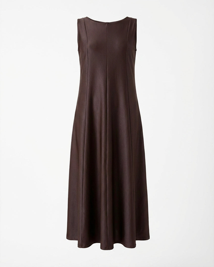 Shiny Brown Crepe Dress
