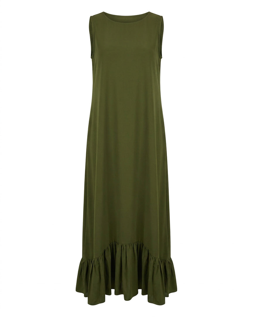 Green Ruffle Hem Dress