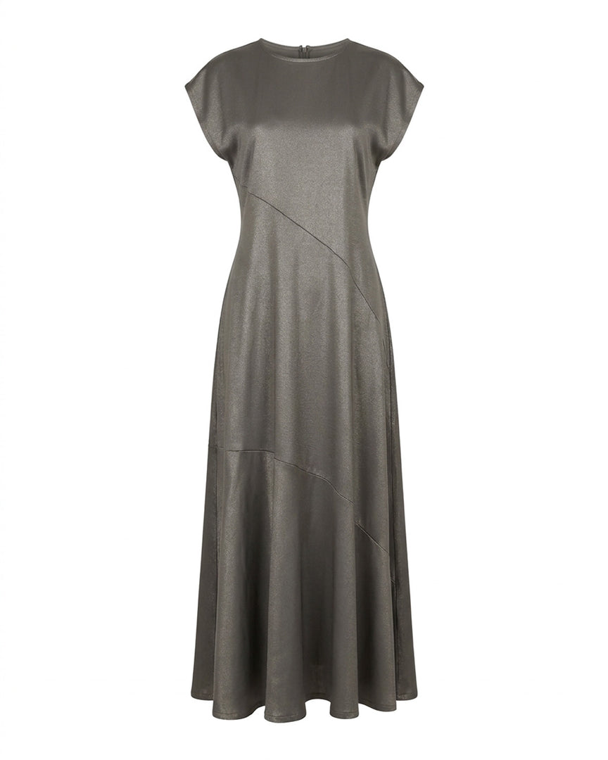 Moss Grey Curved Seam Dress