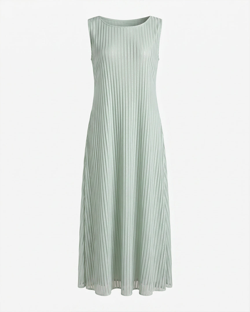 Pastel Green Shimmer Stripes Dress