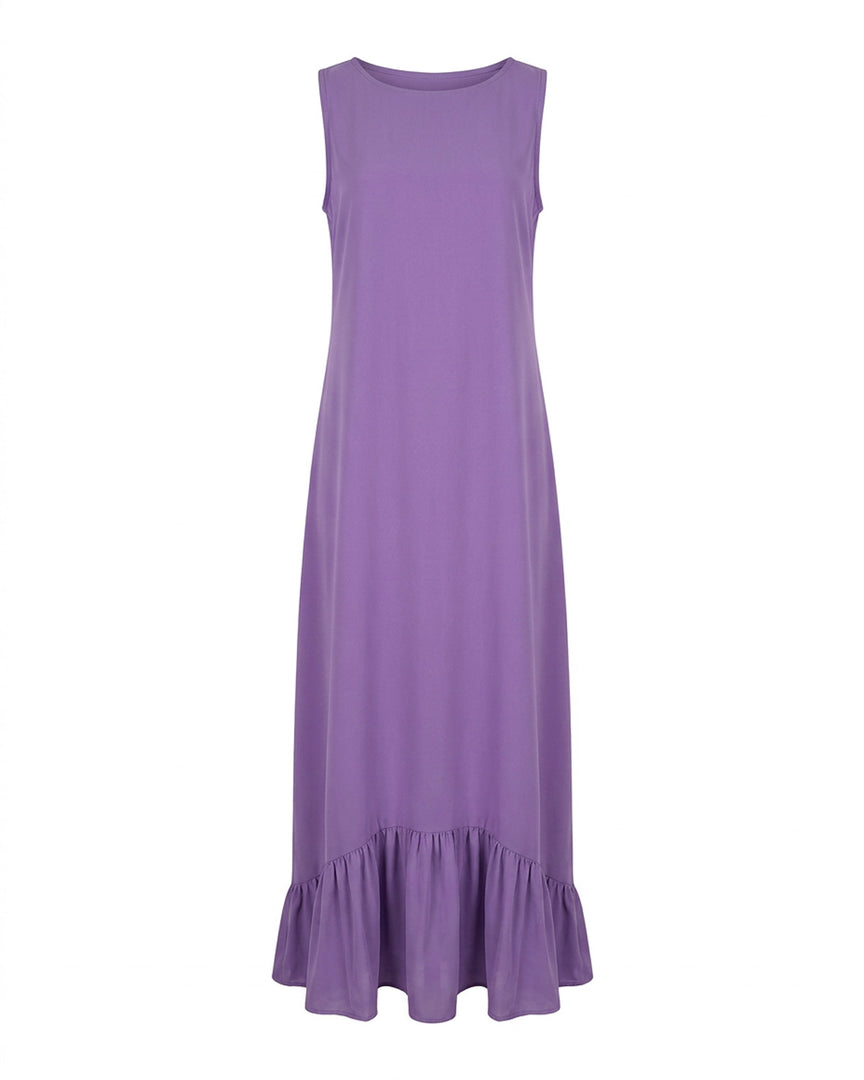 Light Purple Ruffle Hem Dress