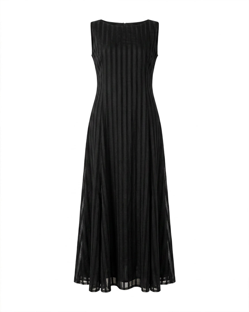 Black Striped Tulle Dress